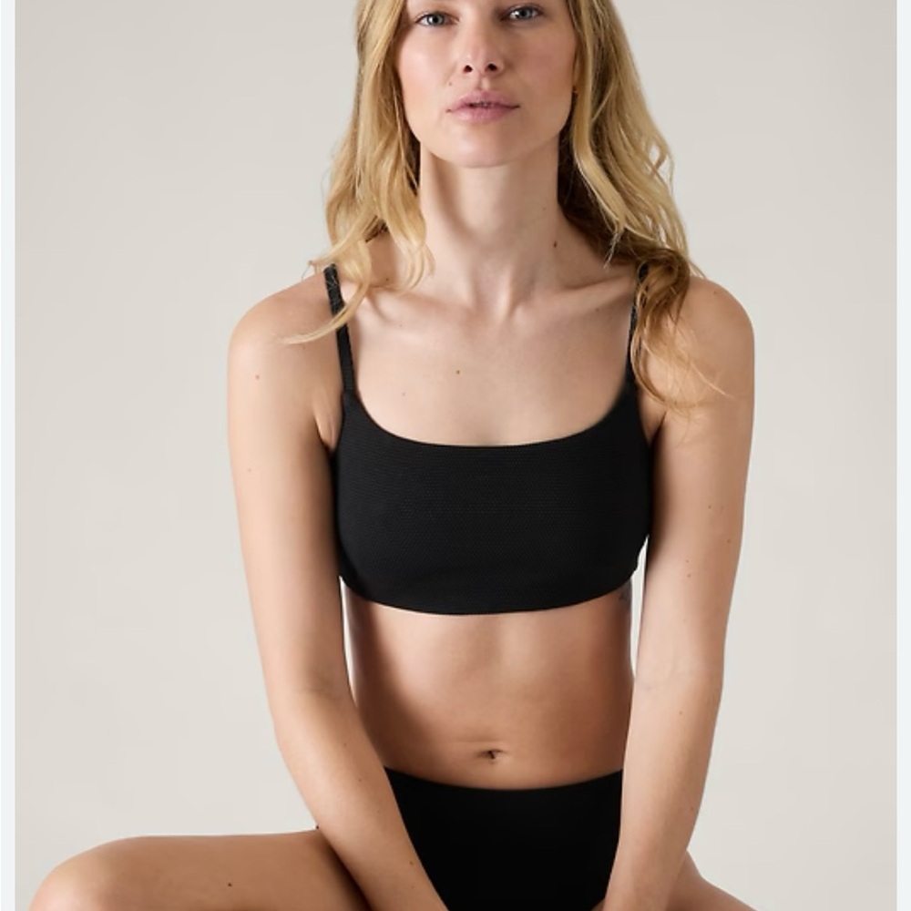 Athleta Scoop Pique Black Bikini Set